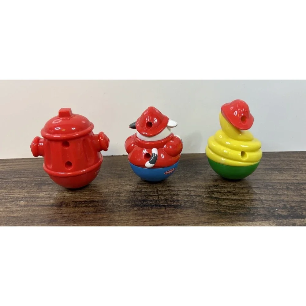 Weebles Wobbles Firefighter Figure Set Hose Hydrant Fire Man Dalmatian Dog